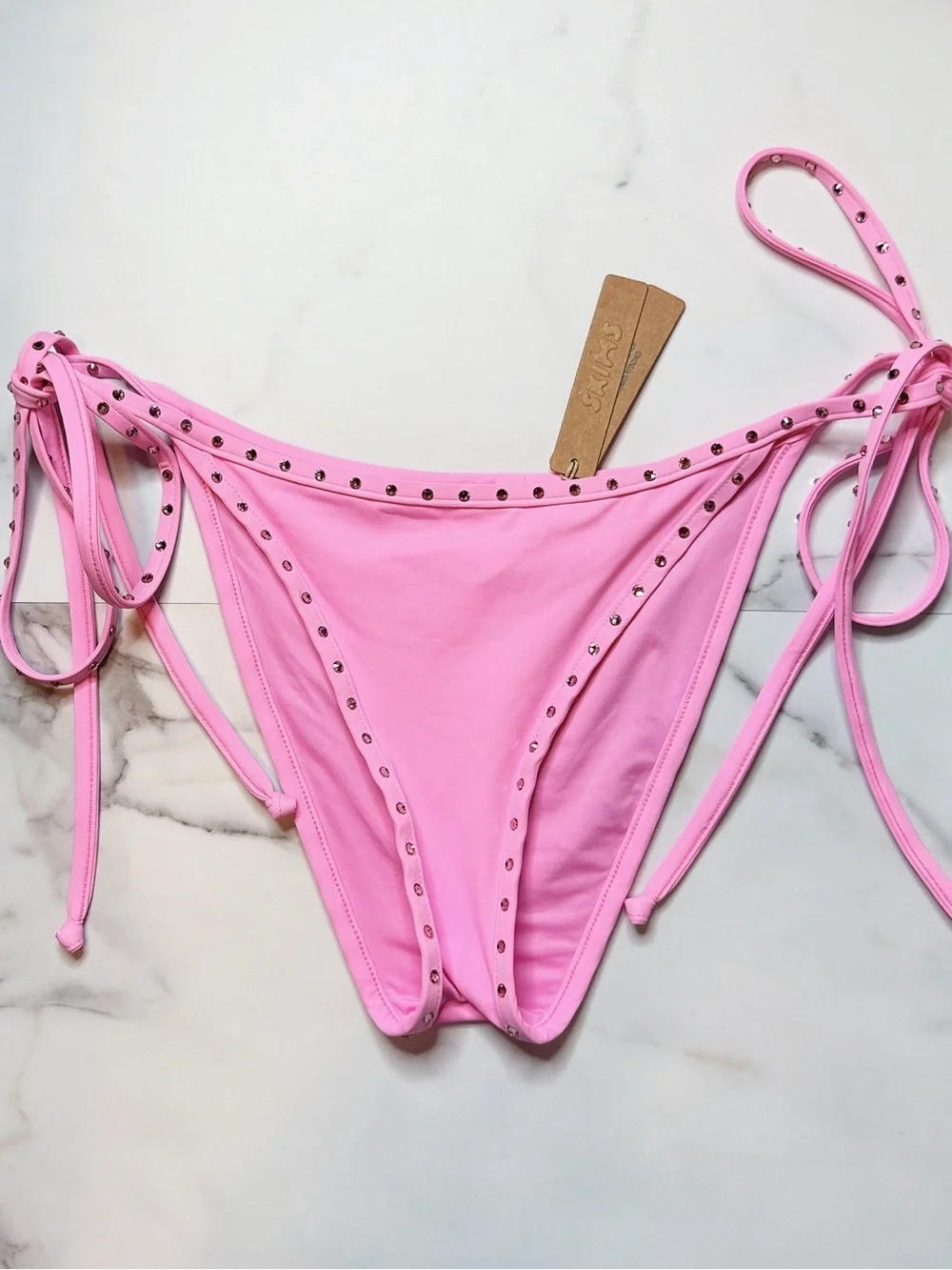 NWT Skims Rhinestone Swim Tie Bikini Bottom